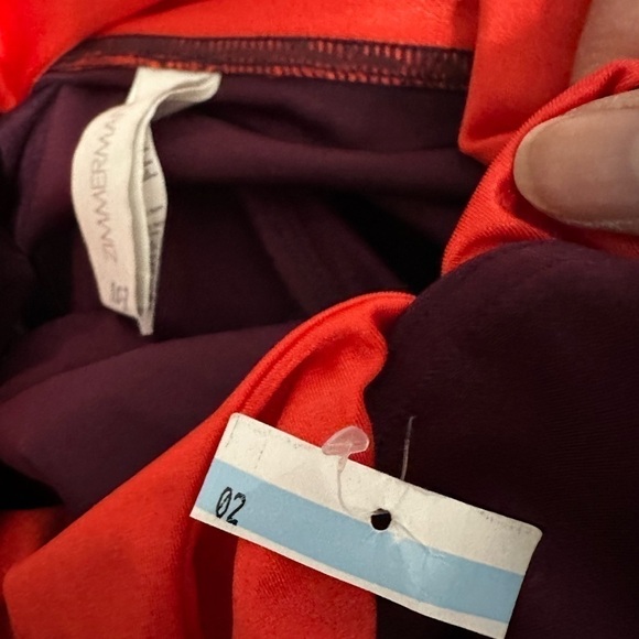 Zimmermann Purple Color blocked Bikini Bottom High Cut & High Waist 10-12 Lycra - Picture 4 of 9